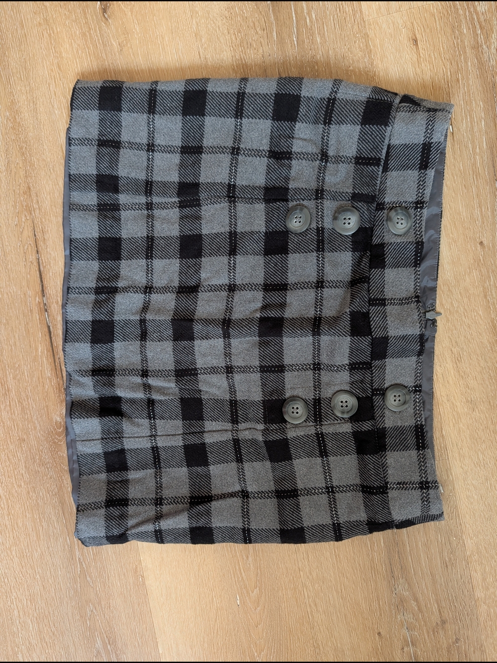 GAP Gray and Black Plaid Mini Skirt